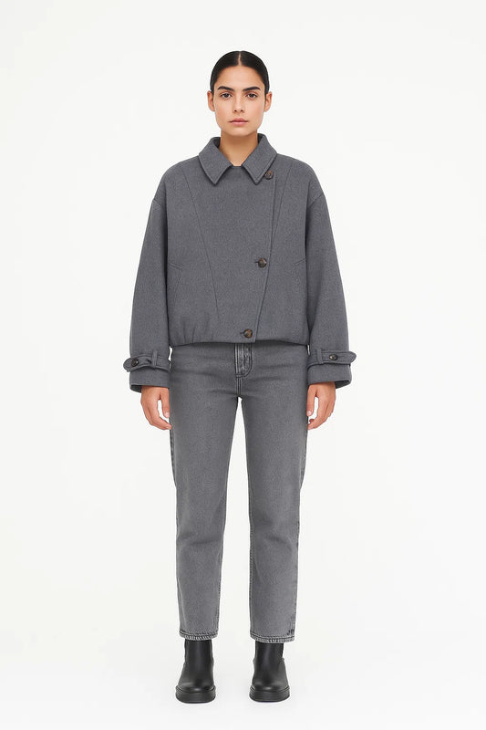 Veste Courte En Laine Mélangée