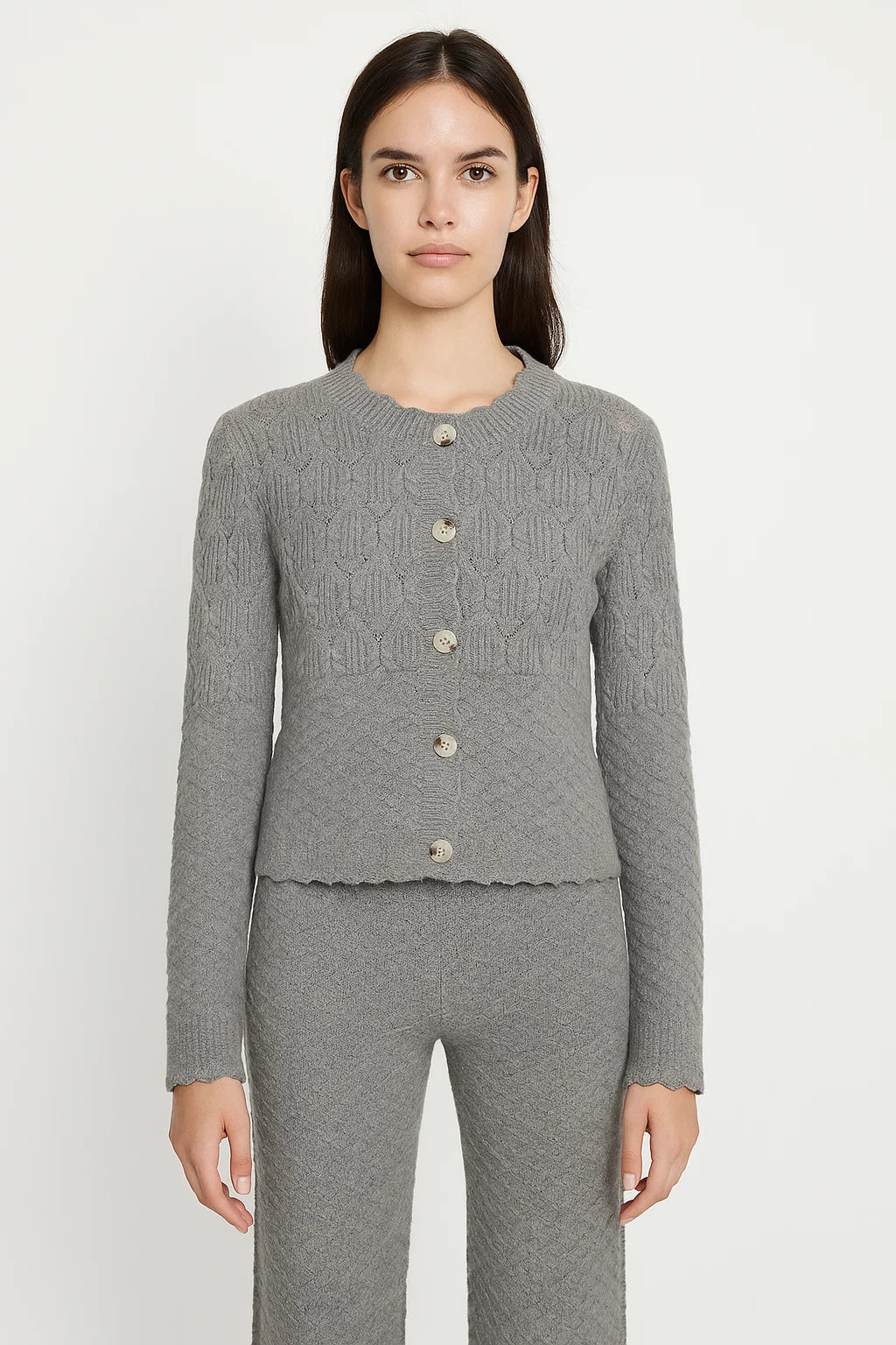 Cardigan en Maille Ajourée