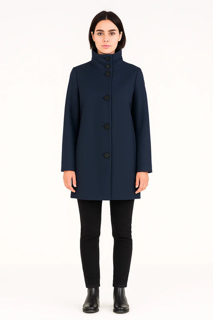 Manteau Droit à Col Montant