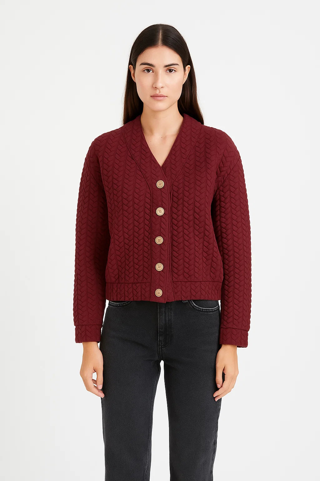 Gilet Boutonné Texturé