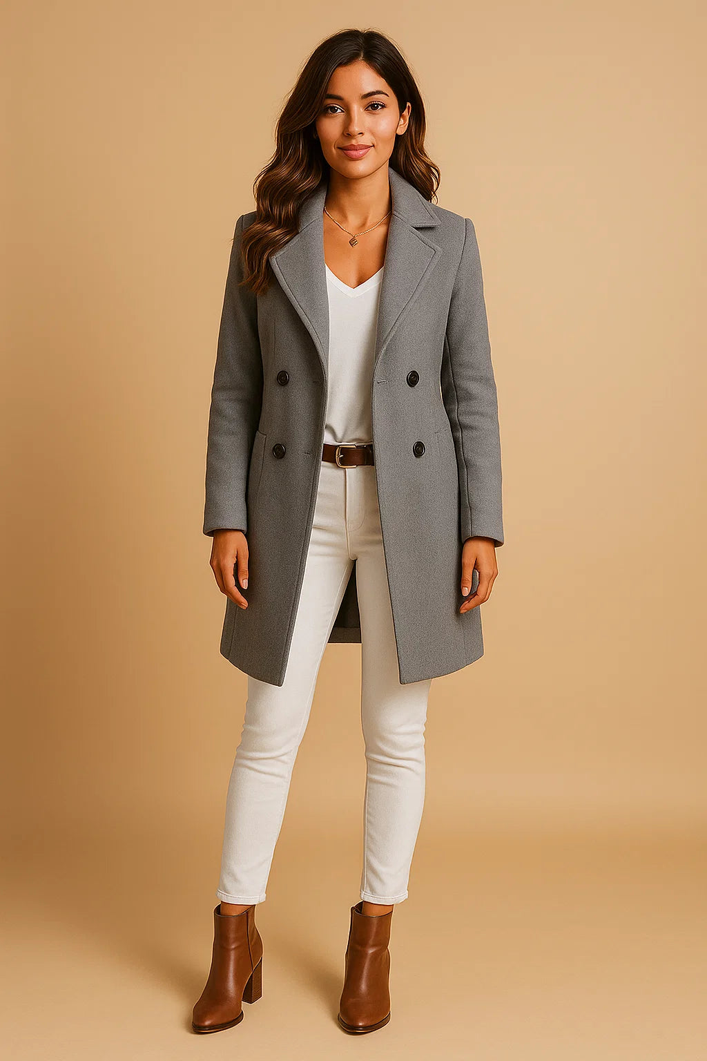 Manteau Camel Ajusté