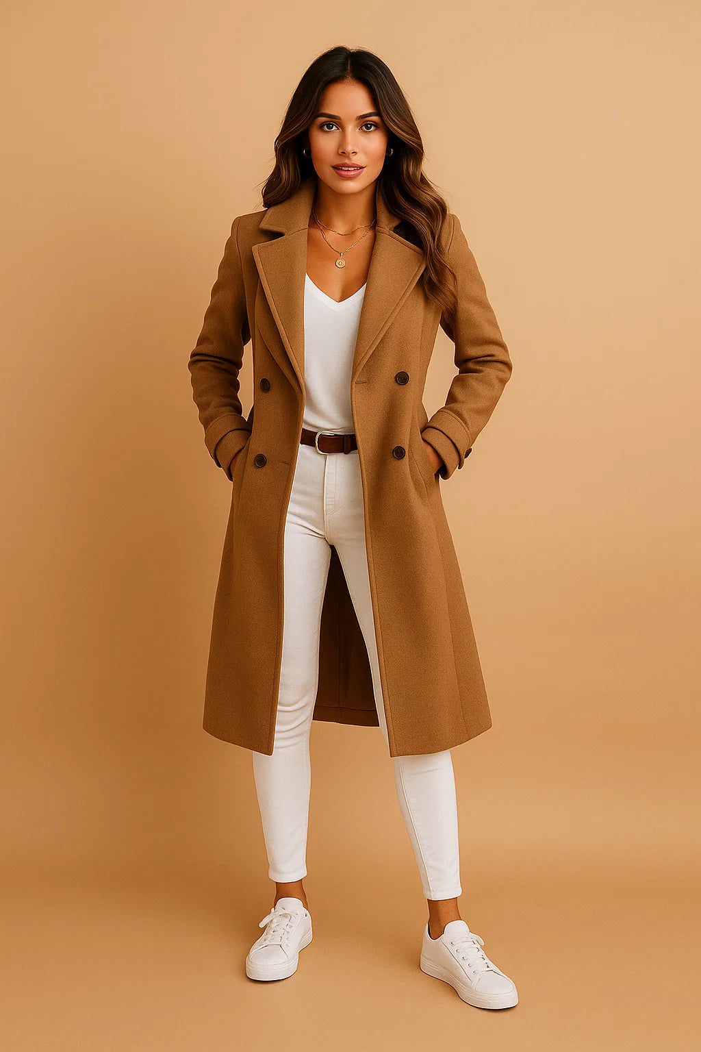 Manteau Camel Ajusté