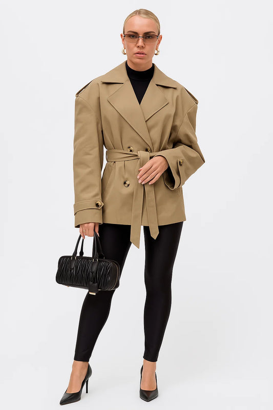 Manteau Ceinturé Court