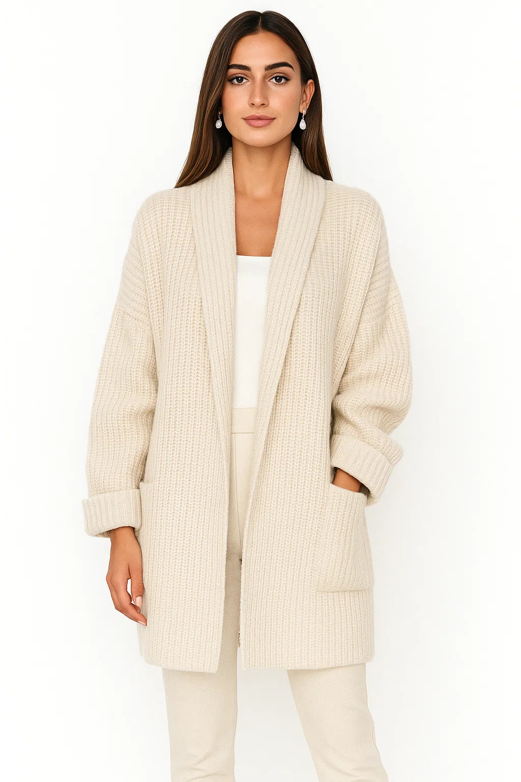 Cardigan Long en Maille Epaisse