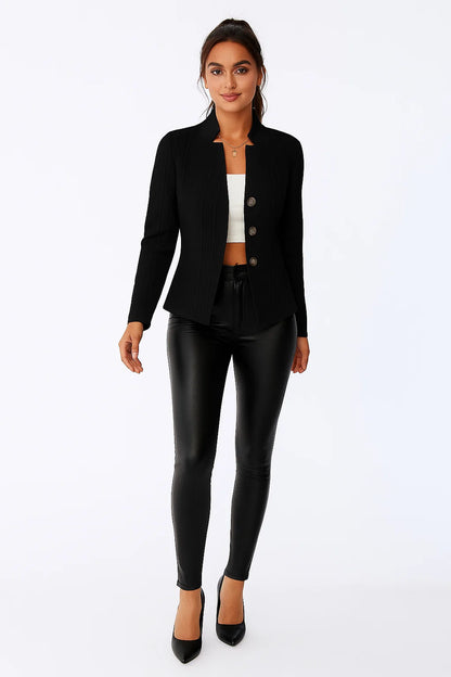 Blazer Effet Maille Torsadée