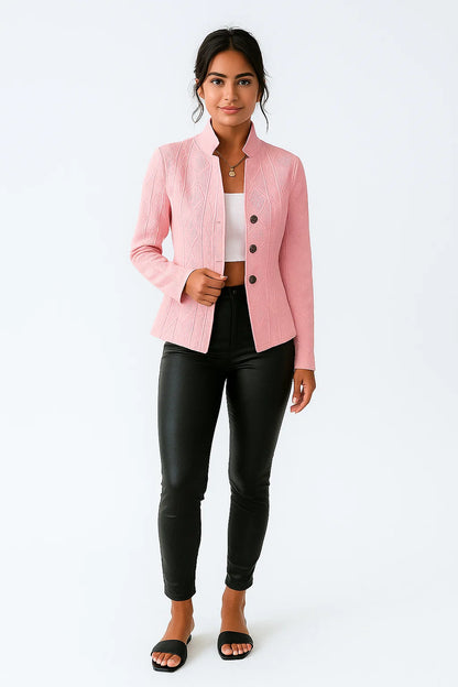 Blazer Effet Maille Torsadée