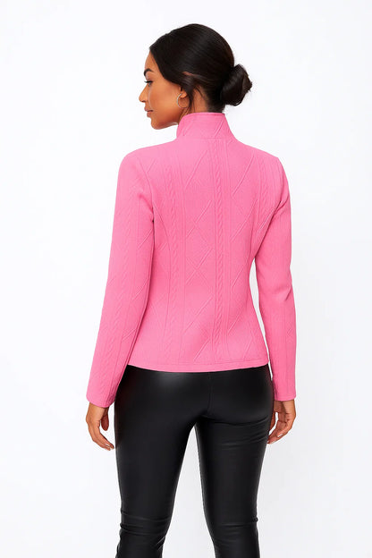 Blazer Effet Maille Torsadée