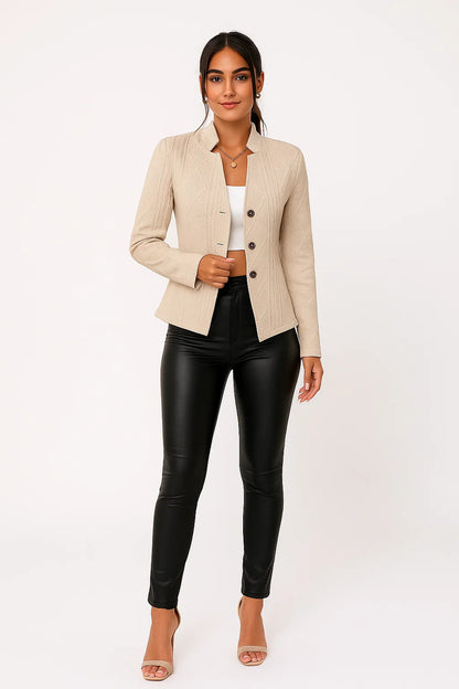 Blazer Effet Maille Torsadée