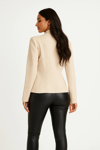 Blazer Effet Maille Torsadée