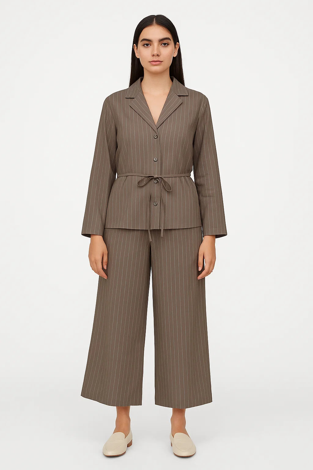 Ensemble Tailleur à Rayures Fines