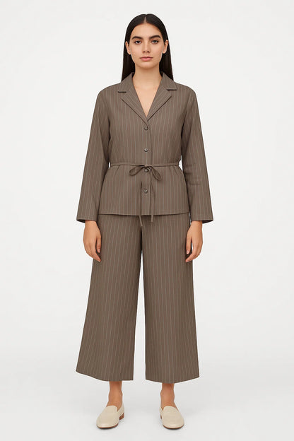 Ensemble Tailleur à Rayures Fines