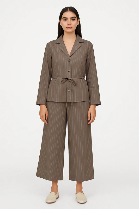 Ensemble Tailleur à Rayures Fines