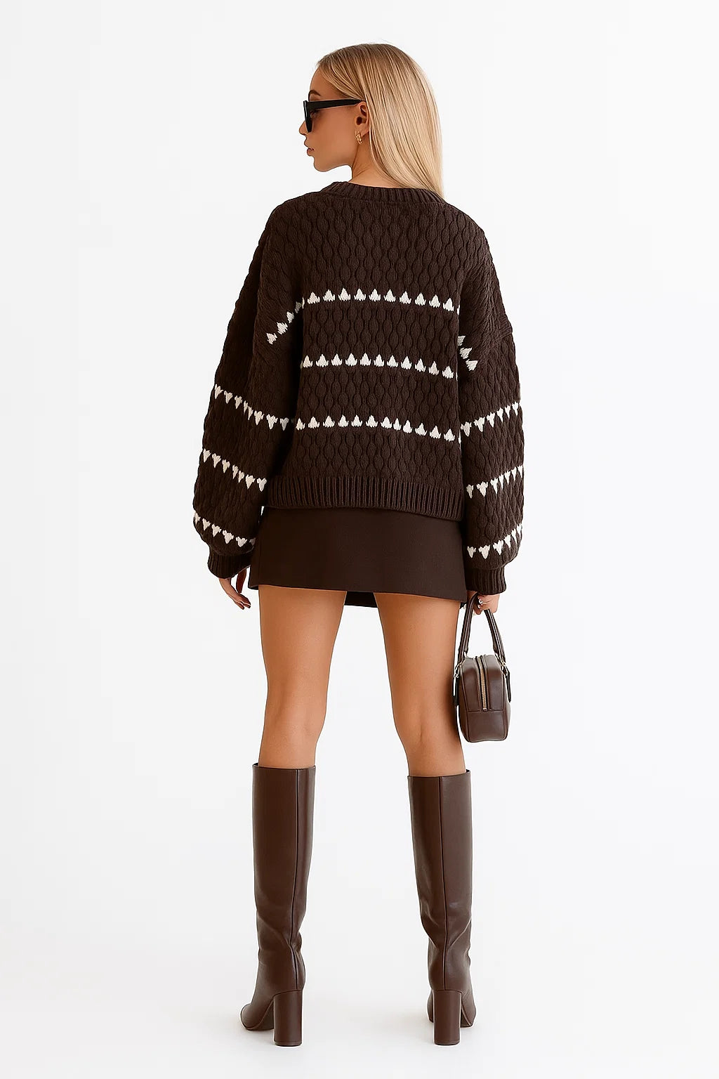 Pull Texturé à Rayures Contrastées