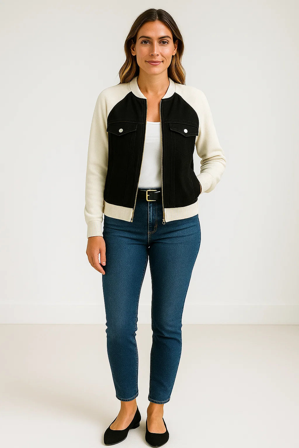 Veste Bomber Effet Denim