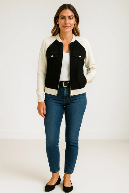 Veste Bomber Effet Denim