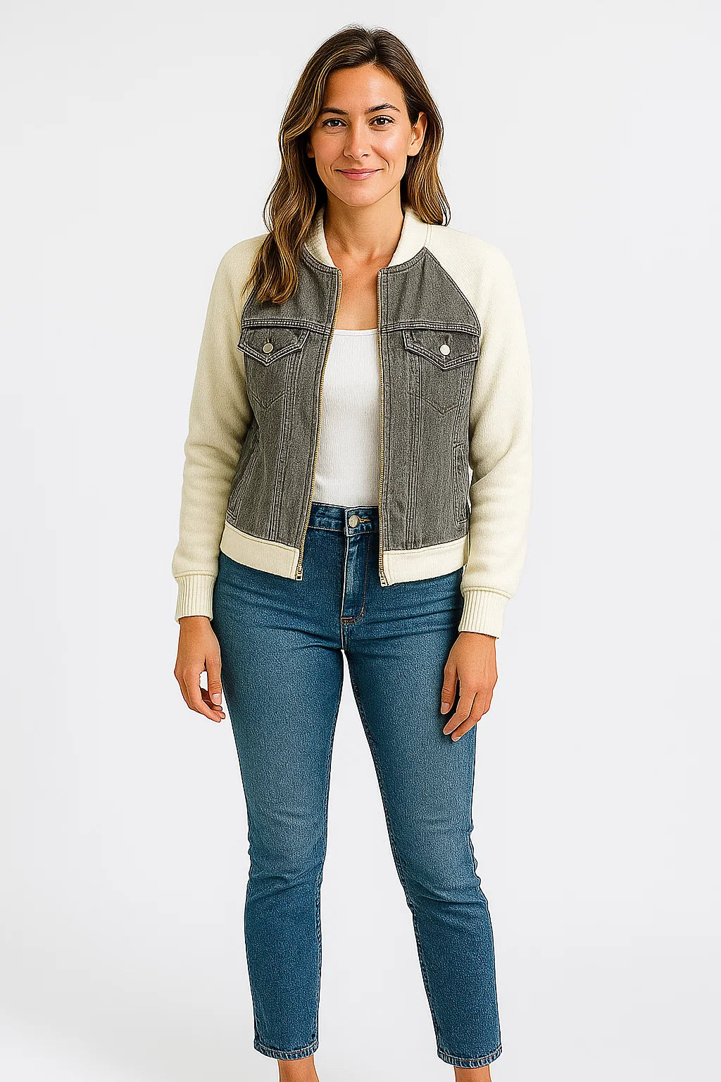 Veste Bomber Effet Denim