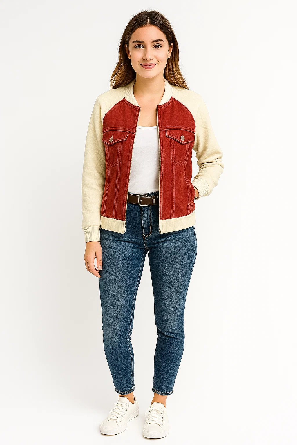 Veste Bomber Effet Denim