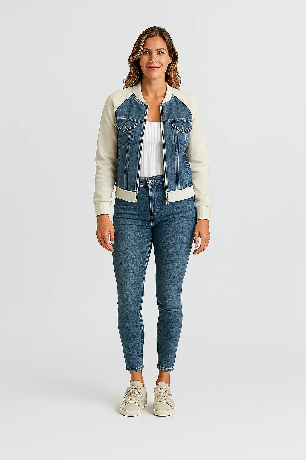 Veste Bomber Effet Denim