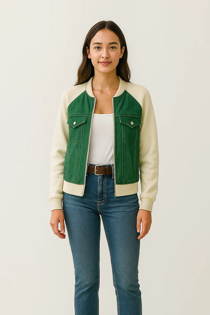 Veste Bomber Effet Denim