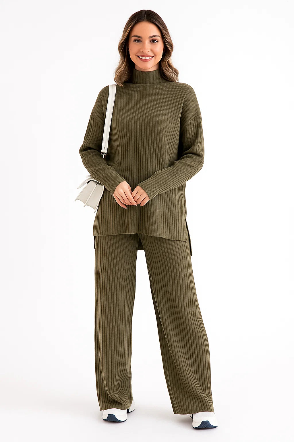 Ensemble Loungewear en Maille Côtelée