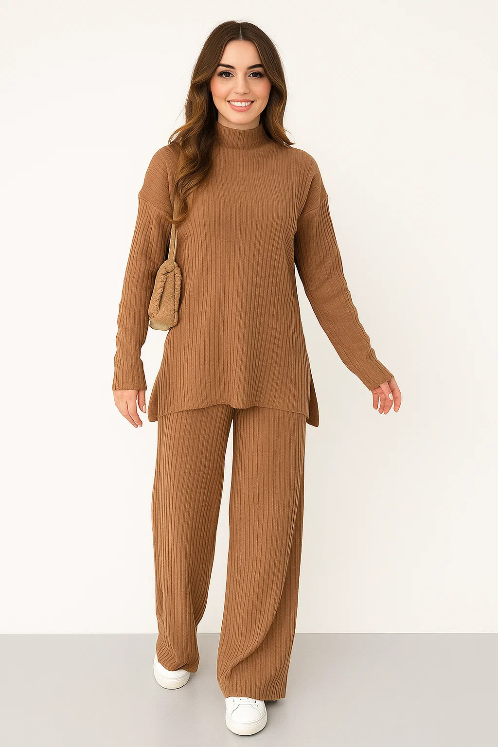 Ensemble Loungewear en Maille Côtelée