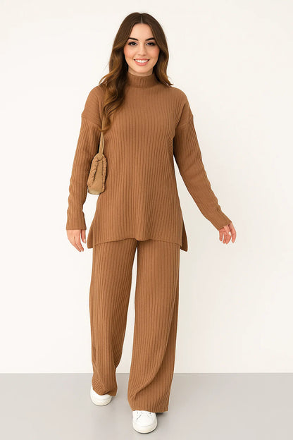 Ensemble Loungewear en Maille Côtelée