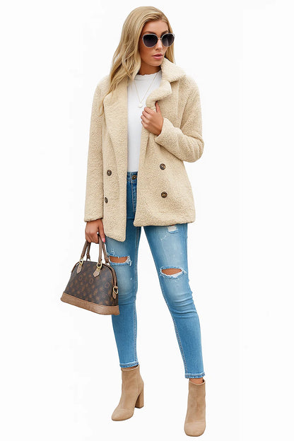 Manteau Effet Mouton Bouclé