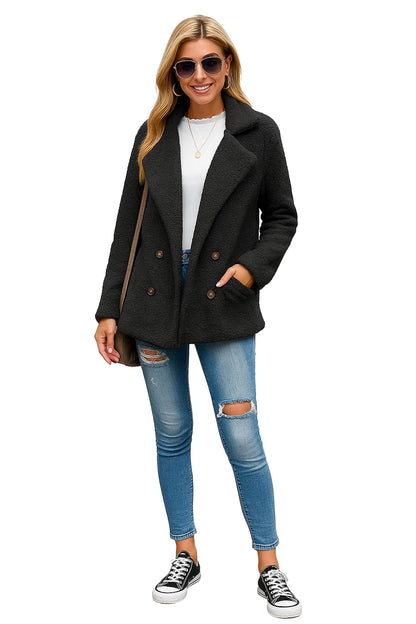 Manteau Effet Mouton Bouclé