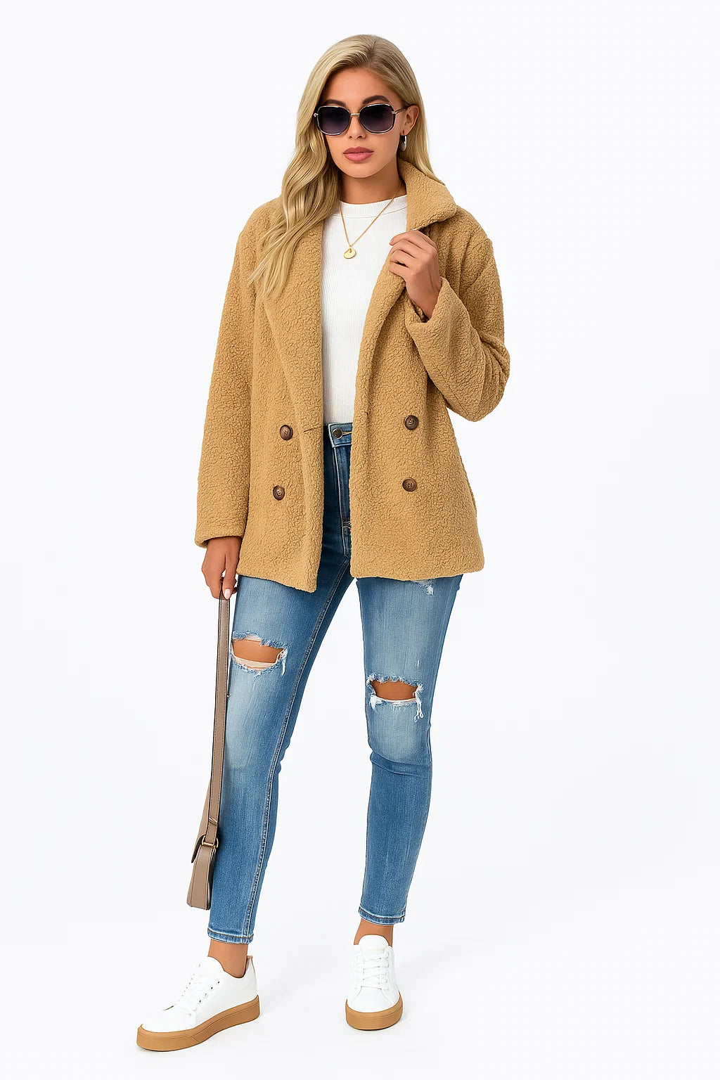 Manteau Effet Mouton Bouclé