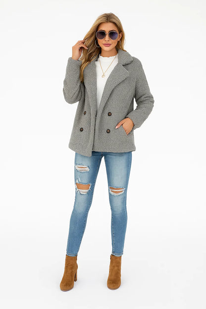 Manteau Effet Mouton Bouclé