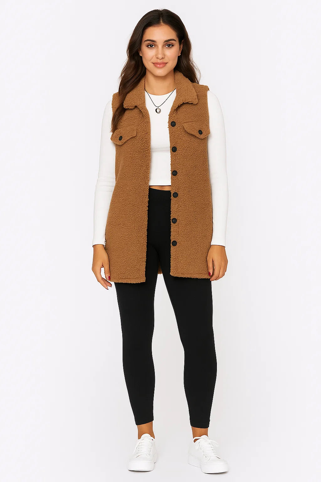 Gilet Long Effet Sherpa