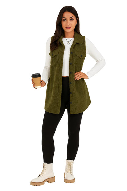 Gilet Long Effet Sherpa