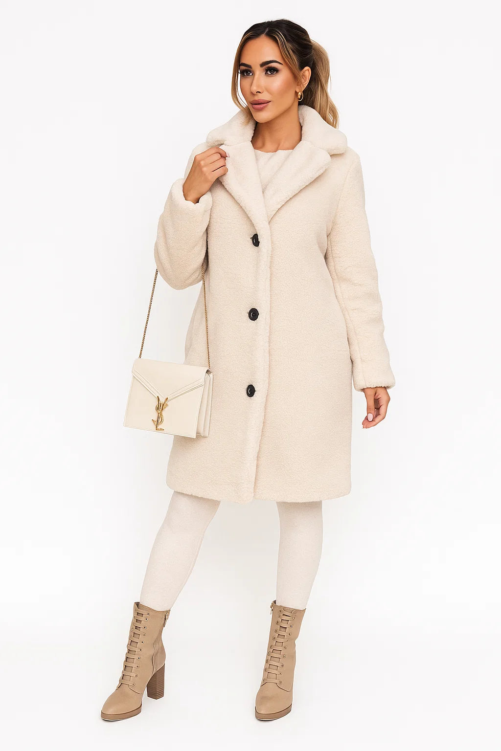 Manteau Long Effet Teddy