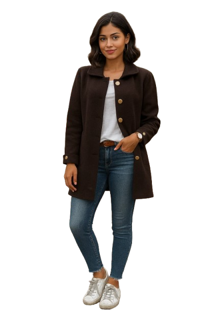 Manteau Boutonné Mi-Long