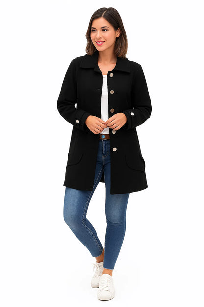 Manteau Boutonné Mi-Long