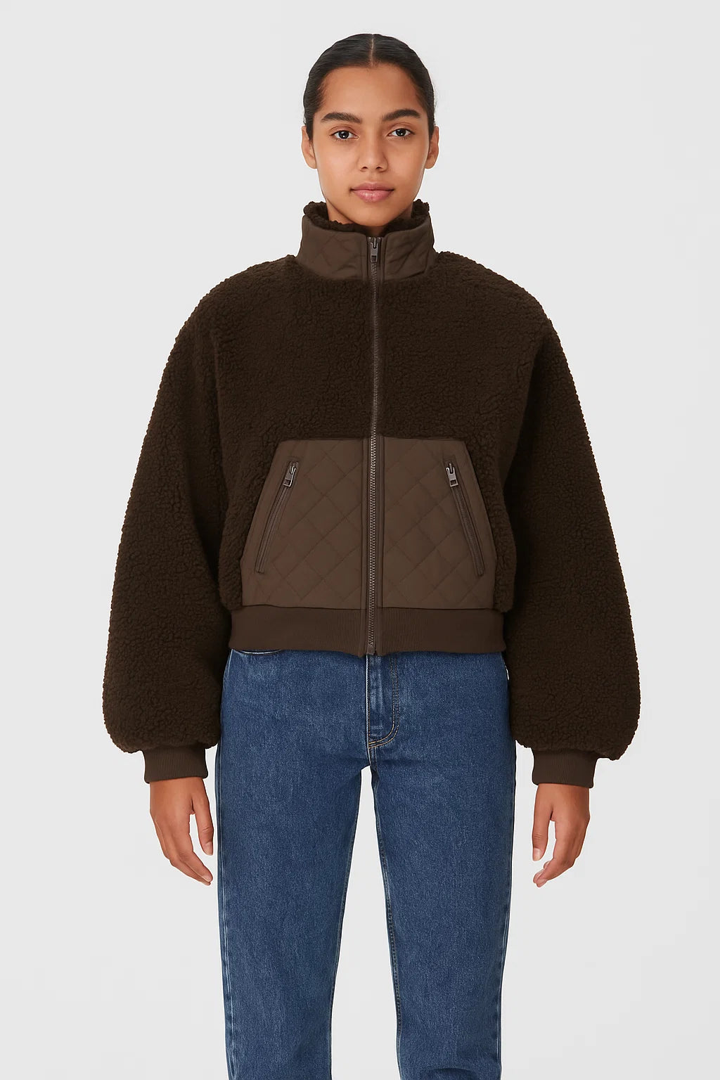 Veste Teddy Matelassée Courte