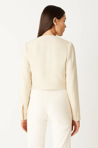 Veste Courte Minimaliste Structurée