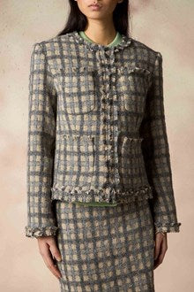 Blazer Tweed à Col Rond