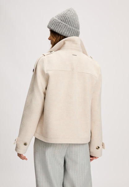 Veste Femme | Style Trench Court En Tissu Texturé | Élégante Et Décontractée