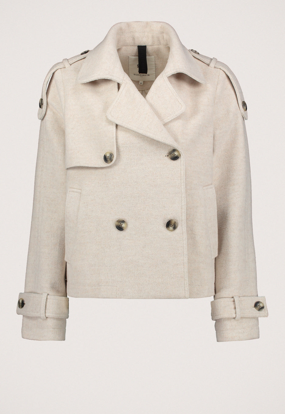 Veste Femme | Style Trench Court En Tissu Texturé | Élégante Et Décontractée