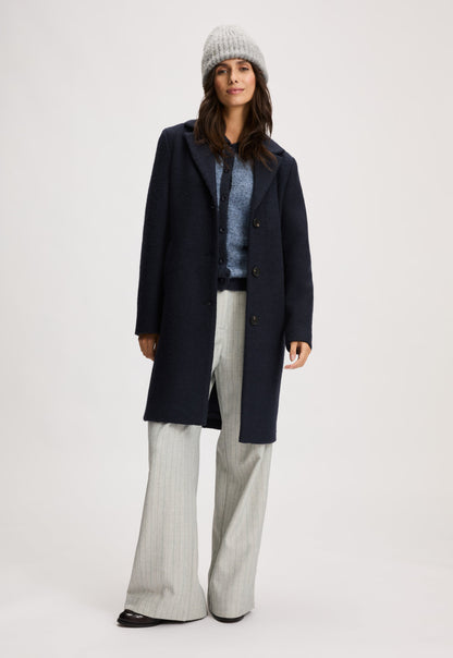 Manteau Femme | Droit En Laine Mélangée | Élégance Classique Pour L’Hiver