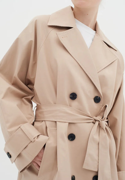 Trench Femme | Léger Et Ceinturé | Tissu Fluide Extensible | Parfait Pour La Mi-Saison