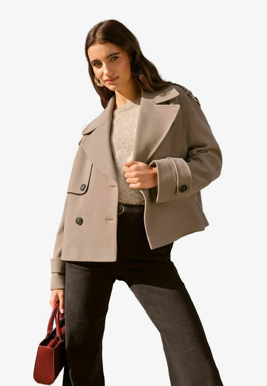 Veste Femme | Caban Court Élégant | Parfait Pour Un Look De Ville Moderne