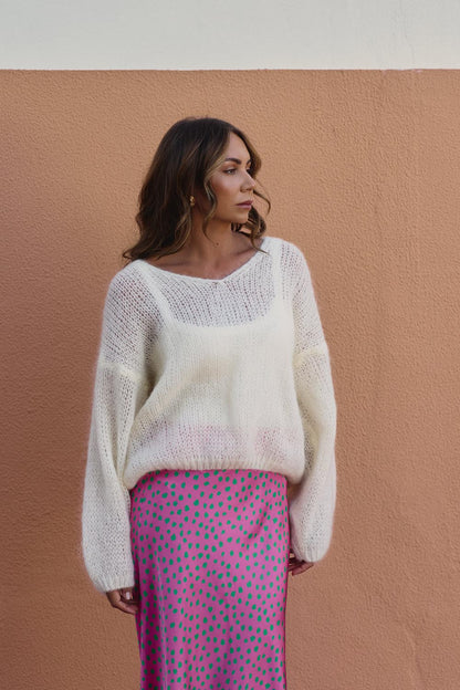 Pull Femme | Fil De Mohair Doux Et Aérien | Chaud Et Élégant Pour L’Hiver