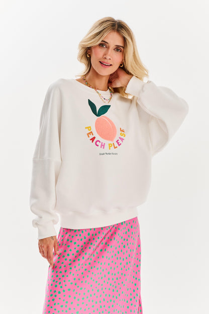 Sweat En Coton Et Polyester | Imprimé Fruit Coloré | Coupe Oversize Décontractée | Parfait Pour Les Vacances Et Les Journées Chill