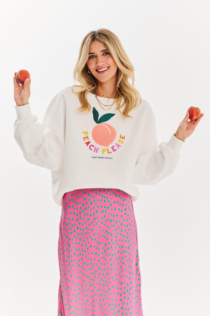 Sweat En Coton Et Polyester | Imprimé Fruit Coloré | Coupe Oversize Décontractée | Parfait Pour Les Vacances Et Les Journées Chill