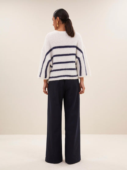 Pull Femme | Coupe Ample et Rayures | Parfait pour un Look Casual Chic