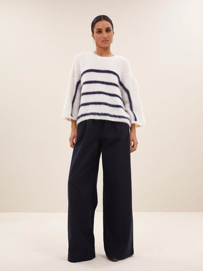 Pull Femme | Coupe Ample et Rayures | Parfait pour un Look Casual Chic