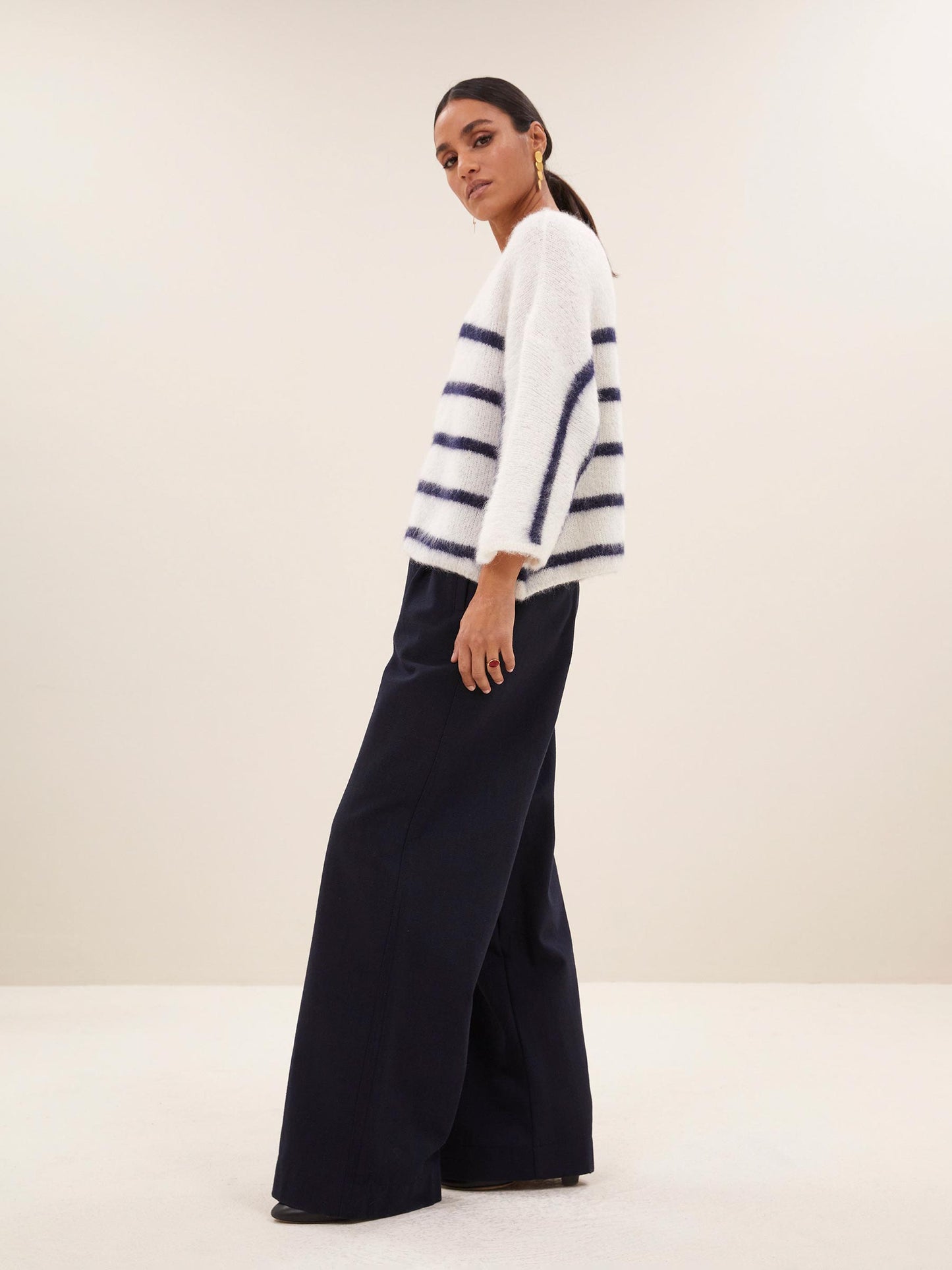 Pull Femme | Coupe Ample et Rayures | Parfait pour un Look Casual Chic