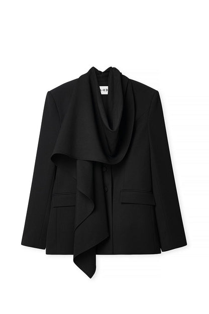 Blazer Femme | Col Drapé Élégant | Coupe Ajustée | Parfait Pour Les Occasions Habillées